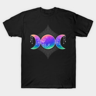 Triple moon Goddess Witch Wicca Symbol T-Shirt